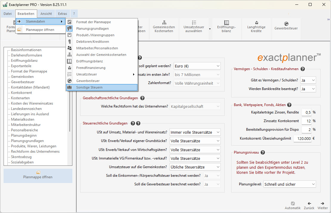 Software zur Unternehmensplanung
